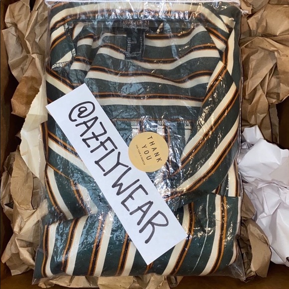 NEW Forever 21 Striped Silk Shirt - Picture 4 of 4